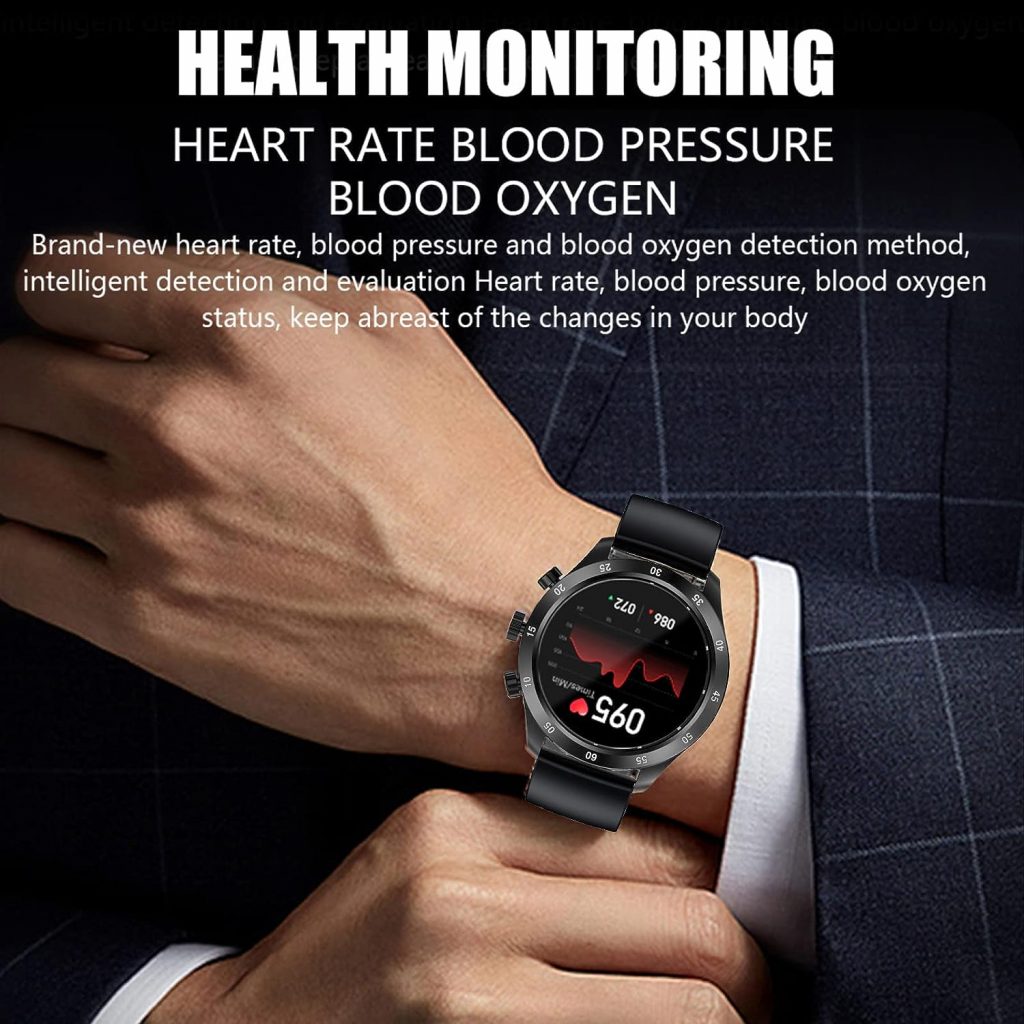 Smart Watches for Men Bluetooth Call and Text Message -1.32 HD Bluetooth Mens Fitness Watches,Waterproof Sports Smart Watches with Heart Rate Blood Pressure Sleep Monitor Compatible for Android IOS
