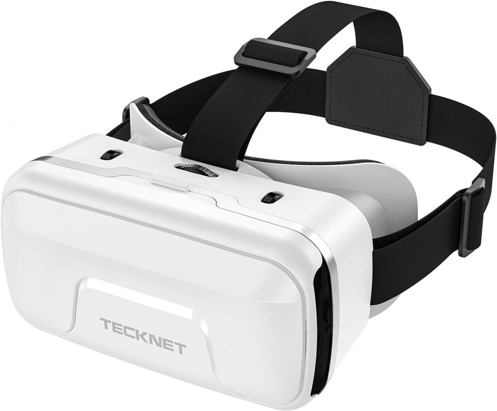 TECKNET VR Headset for Phone, 3D Virtual Reality Headsets with HD 110°FOV Anti-Blue Light Lenses  Adjustable Gears, Comfortable Ergonomic design VR Glasses for iPhone Samsung Android 4.7-7.2“ Screen